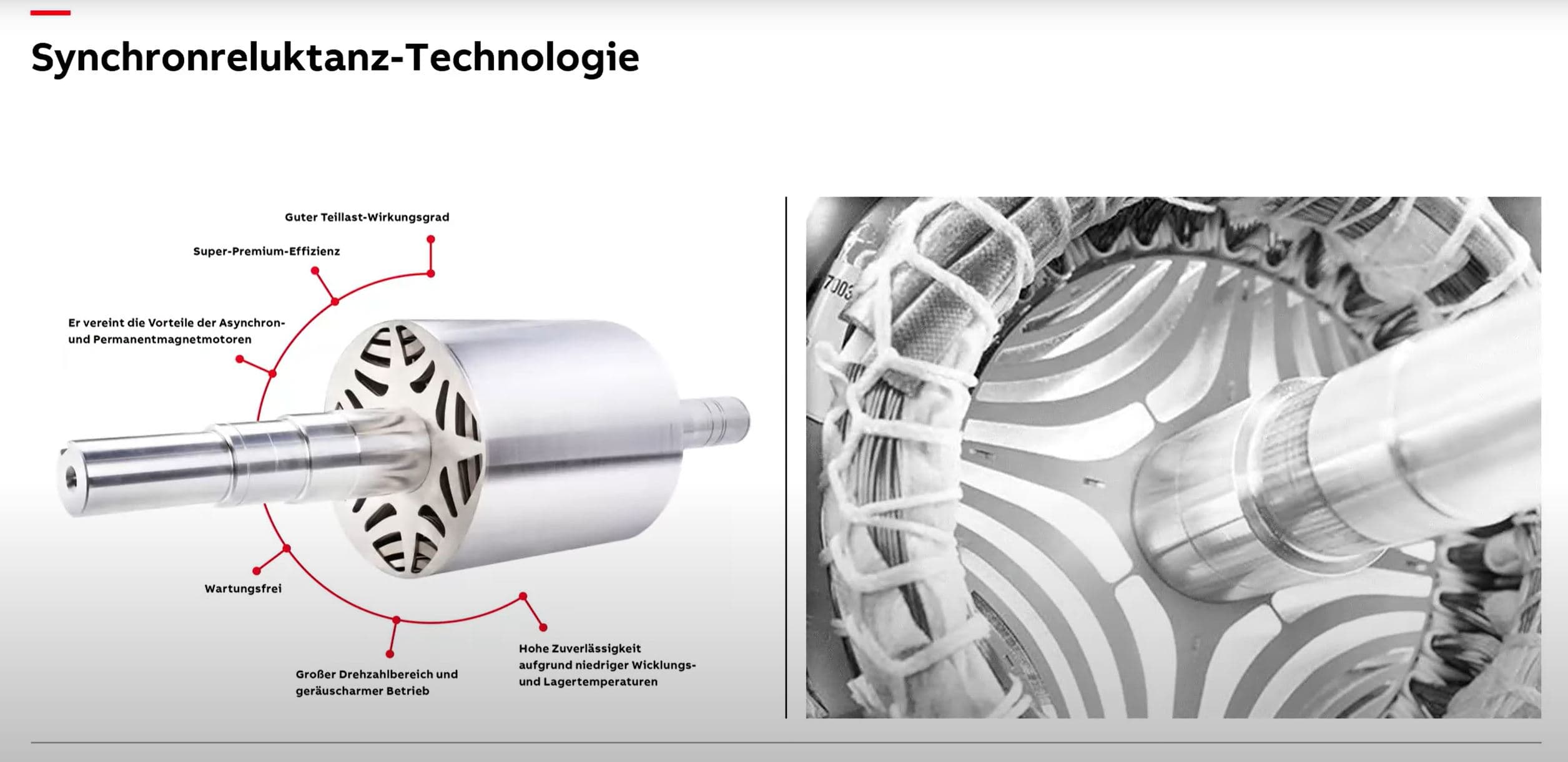 Video, dass die Funktionsweise eines Synchronreluktanzmotor (SynRM) erklärt.