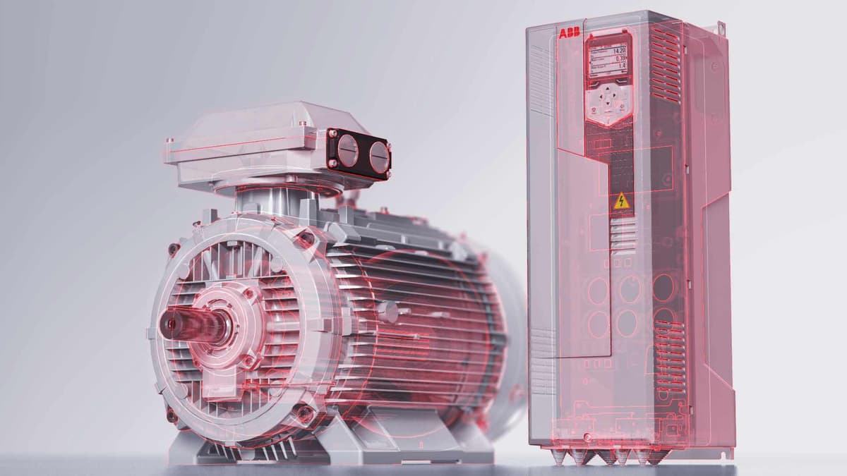 Aufnahme eines Synchronreluktanzmotors (SynRM) von ABB.